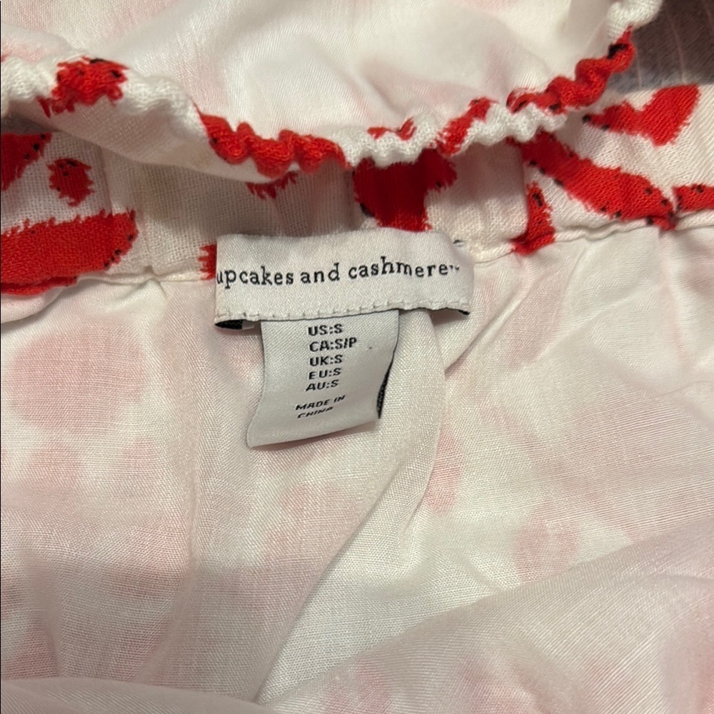 Cupcakes & Cashmere Crop Top and Skirt set Size Small Red and White - Picture 9 of 11